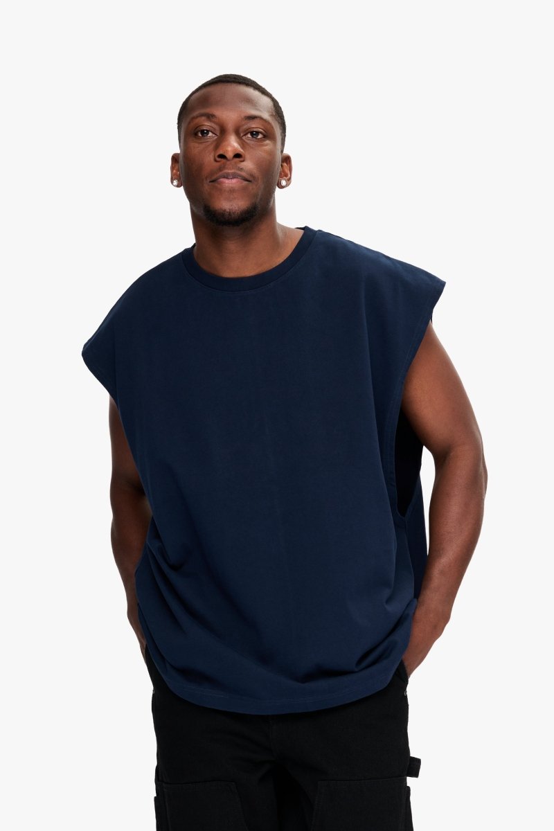 Essential Sleeveless Tee Navy - Valabasas
