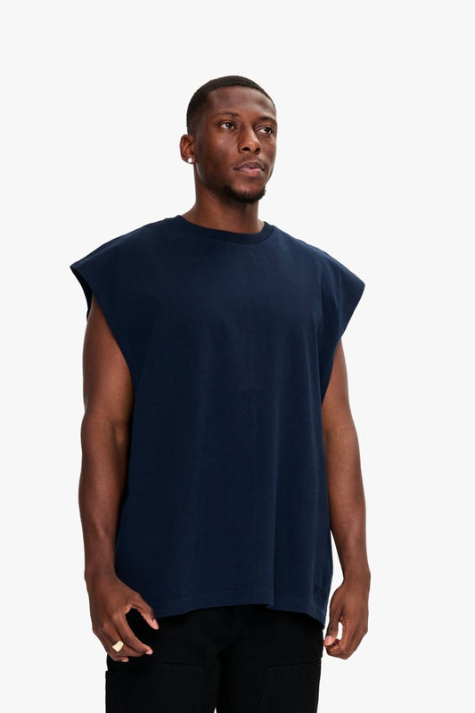 Essential Sleeveless Tee Navy - Valabasas