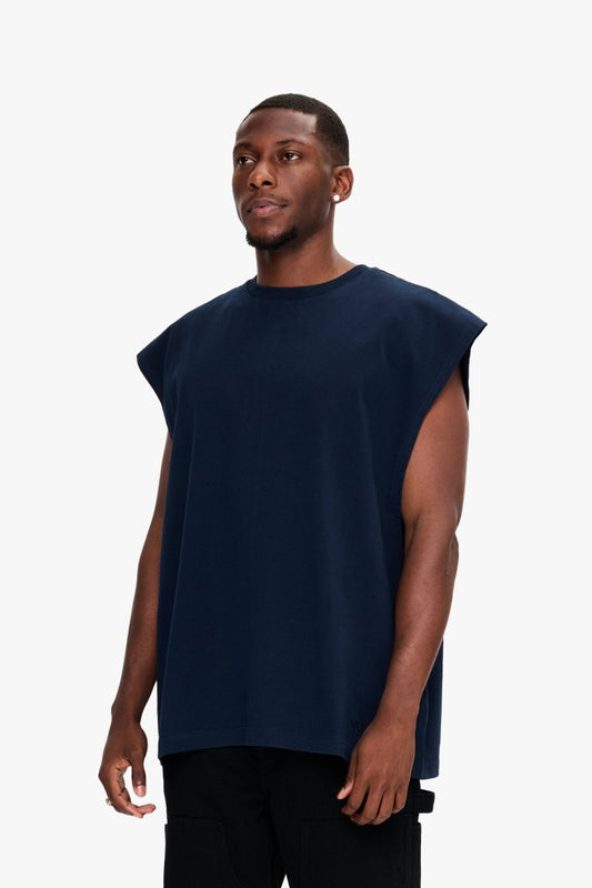 Essential Sleeveless Tee Navy - Valabasas