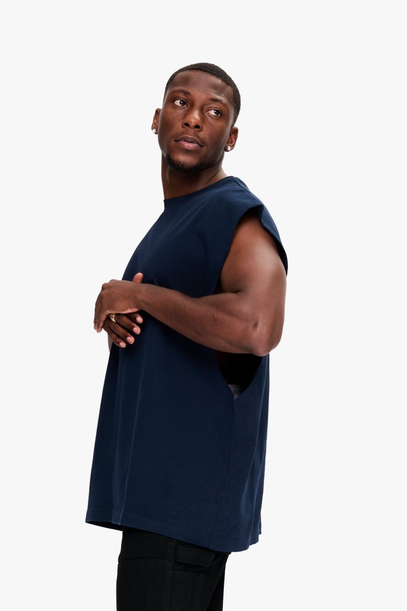 Essential Sleeveless Tee Navy - Valabasas