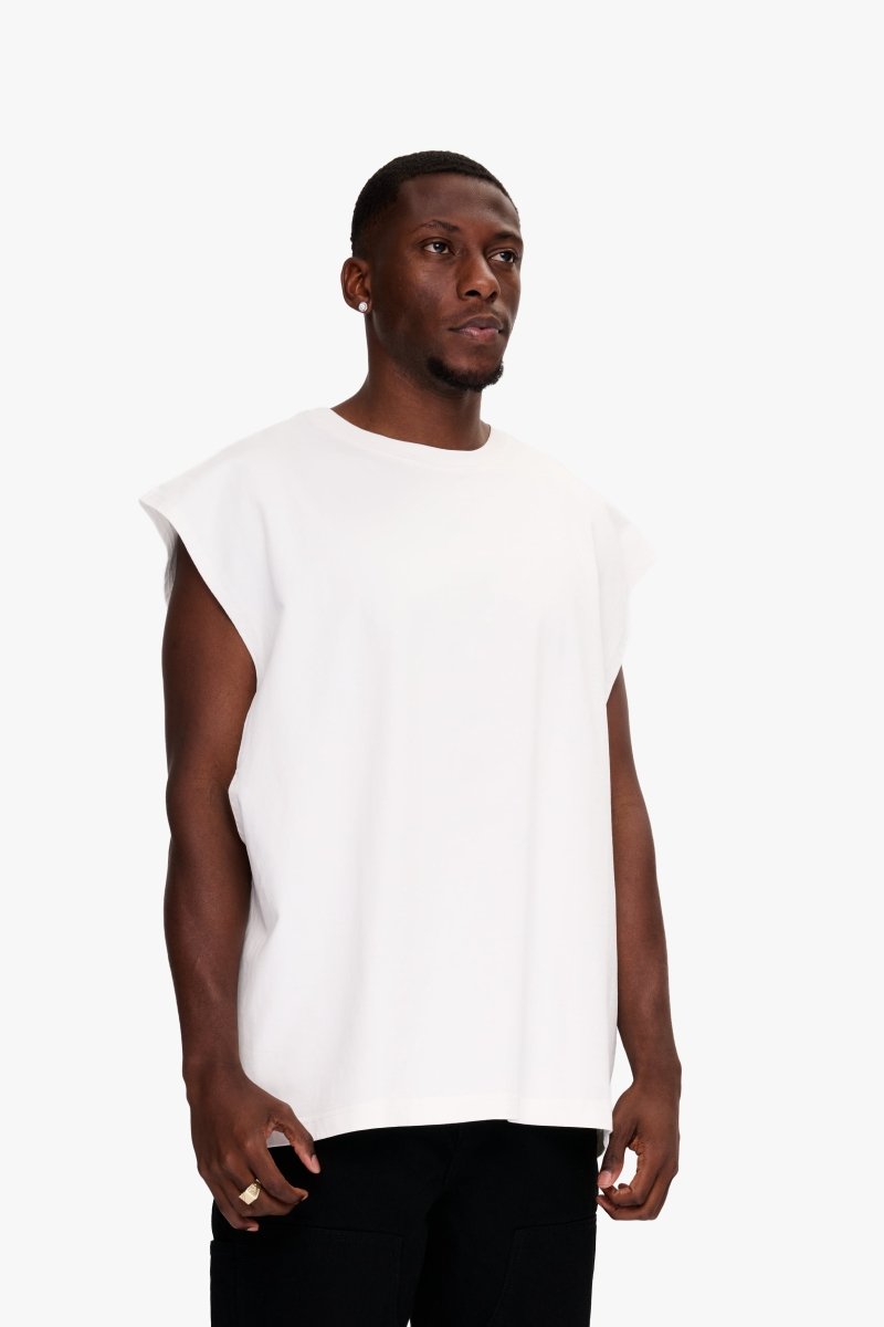 Essential Sleeveless Tee White - Valabasas