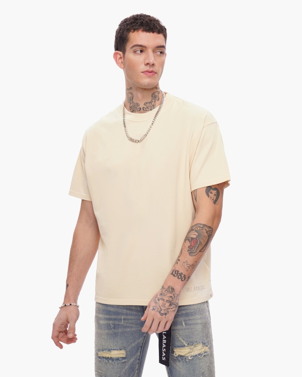 Essential Tank Beige Tee - Valabasas