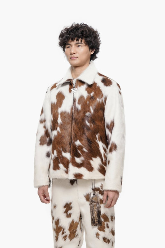 Étalon 100% Cowhide Jacket – Brown & Cream - Valabasas