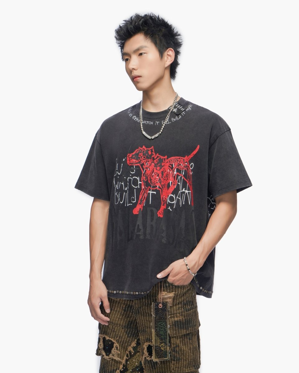 Fallen Empire Vintage Black Tee - Valabasas