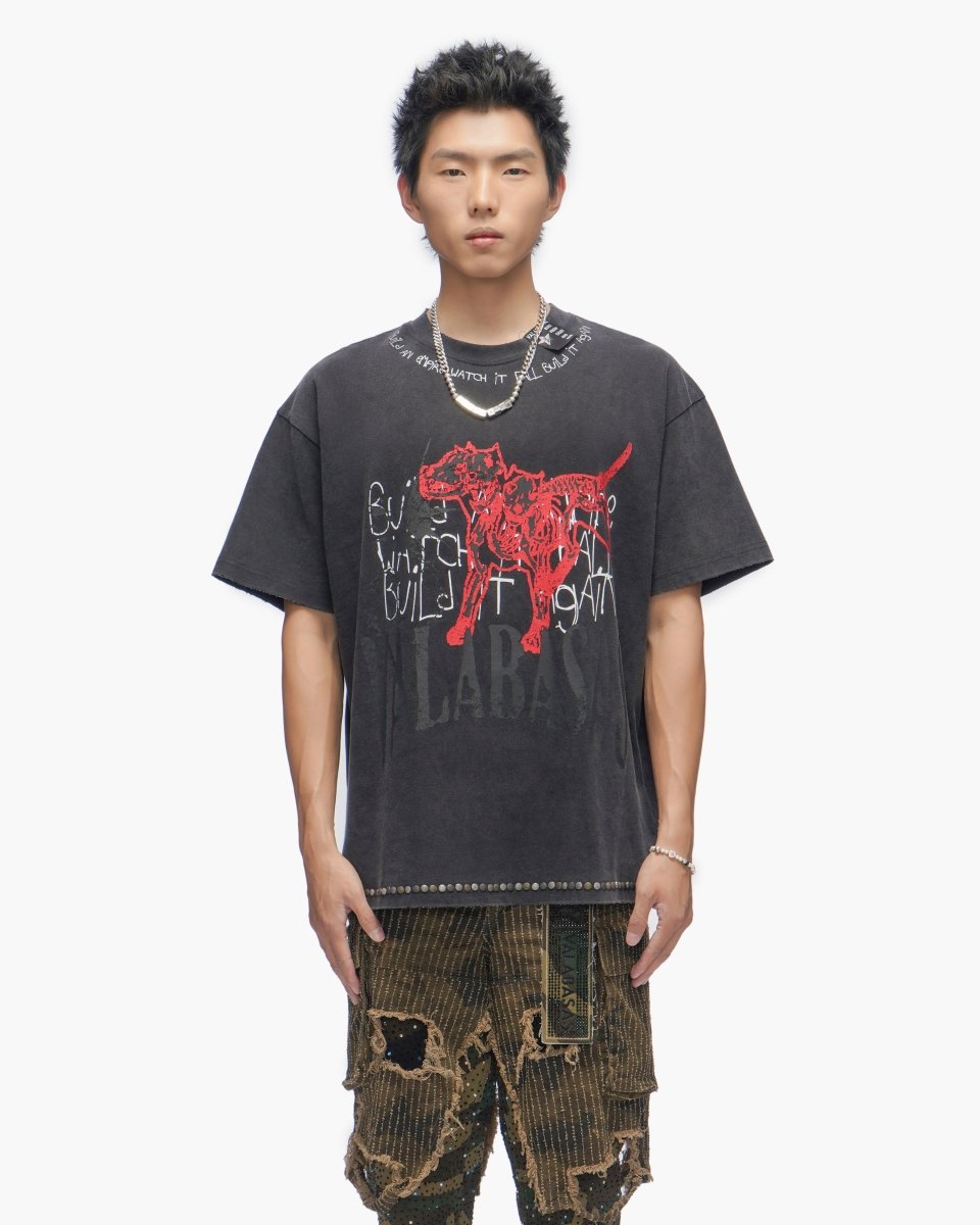 Fallen Empire Vintage Black Tee - Valabasas