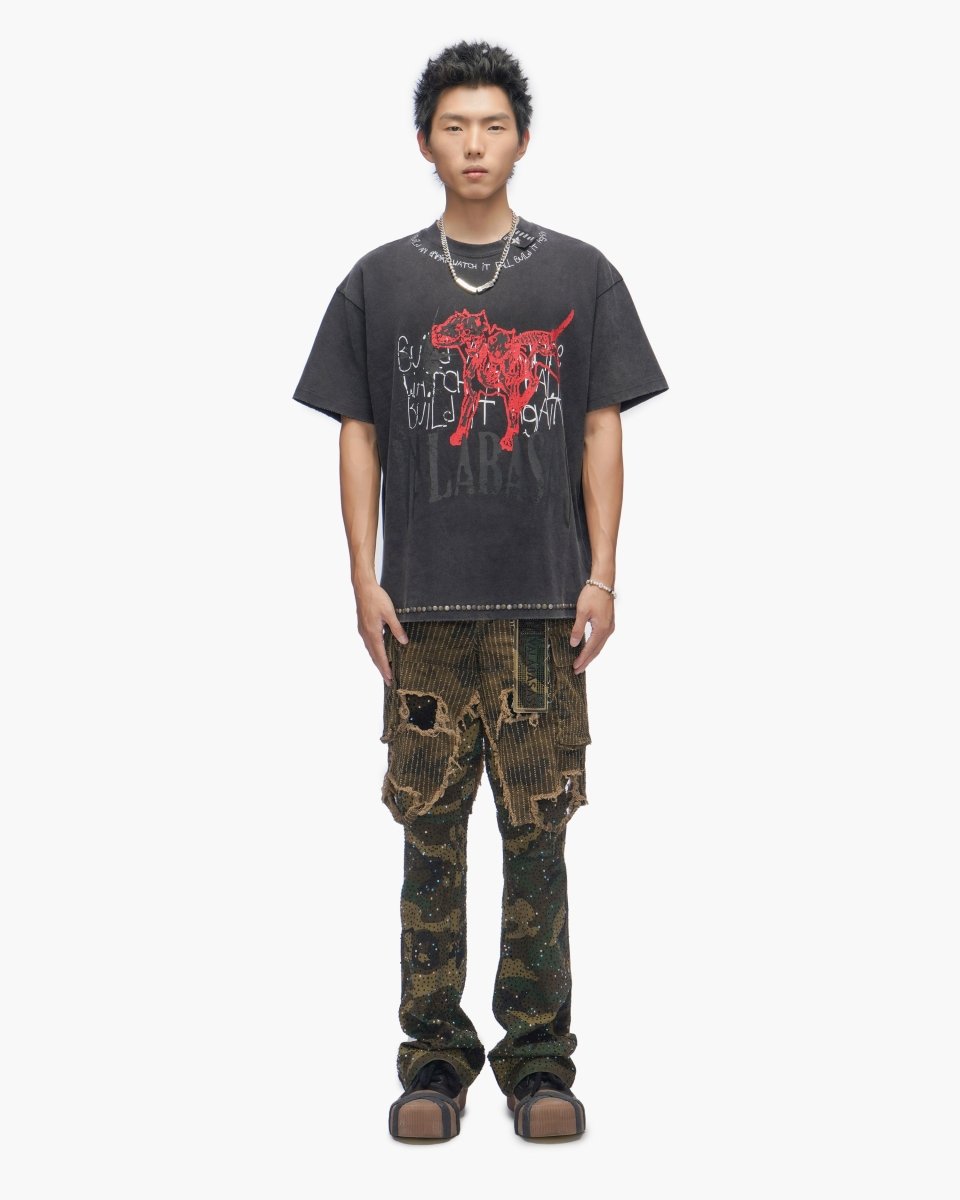 Fallen Empire Vintage Black Tee - Valabasas