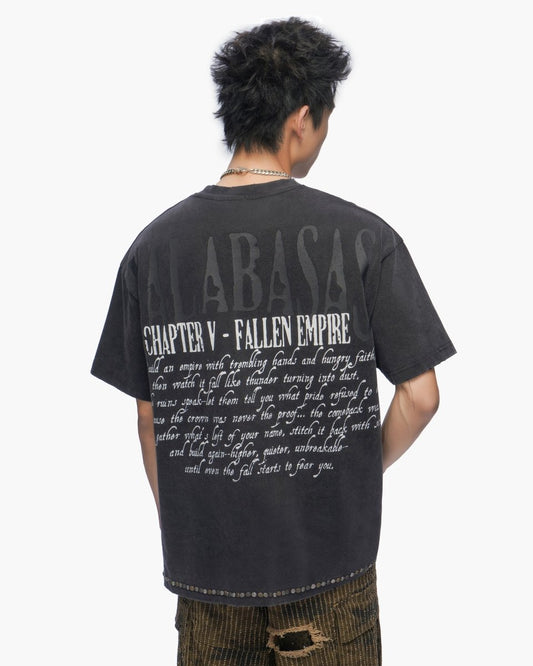 Fallen Empire Vintage Black Tee - Valabasas