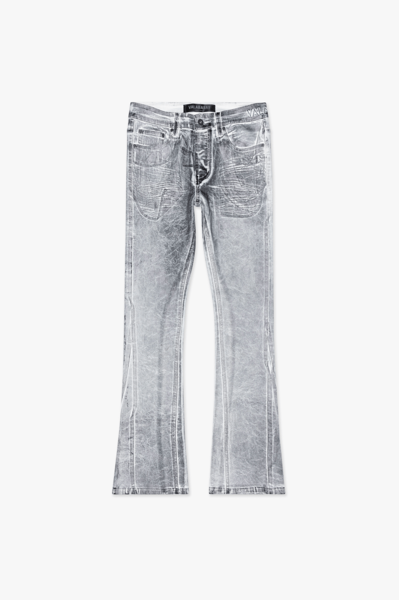 Fax Stacked Denim White Black Waxed - Valabasas