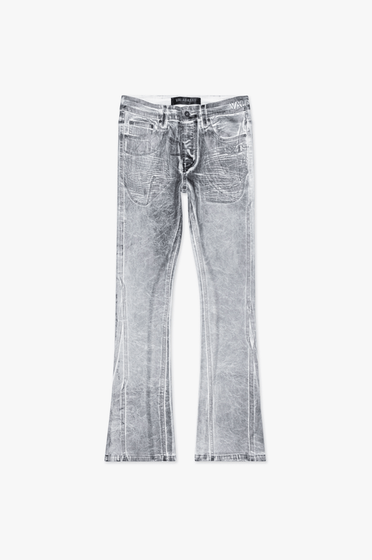 Fax Stacked Denim White Black Waxed - Valabasas