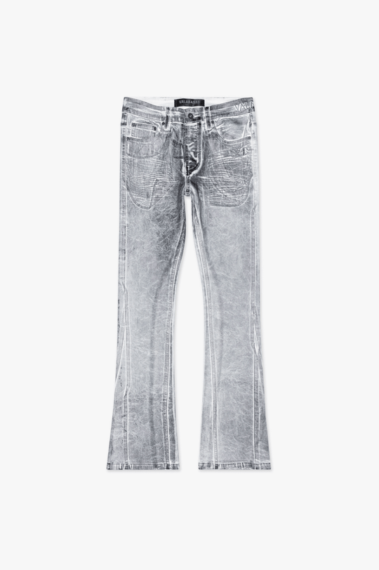 Fax Stacked Denim White Black Waxed - Valabasas