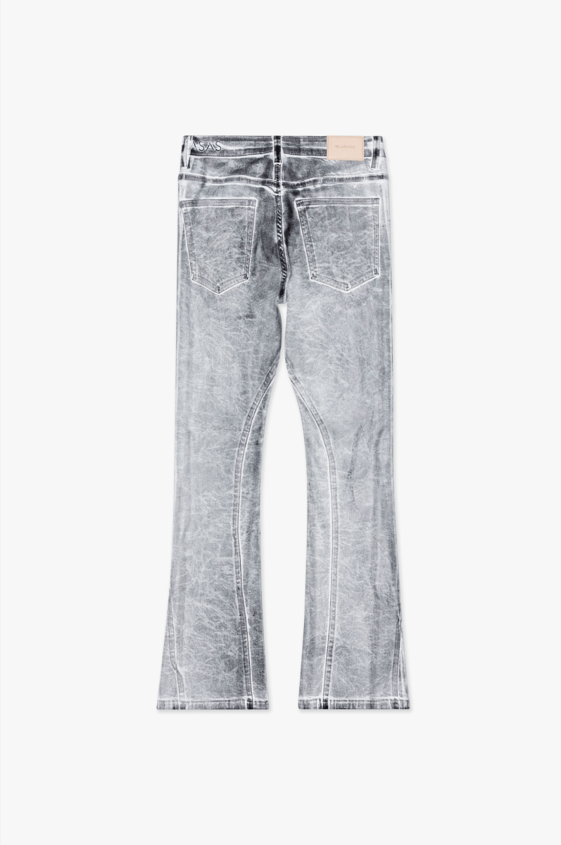 Fax Stacked Denim White Black Waxed – Valabasas