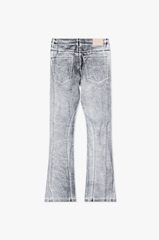 Fax Stacked Denim White Black Waxed - Valabasas