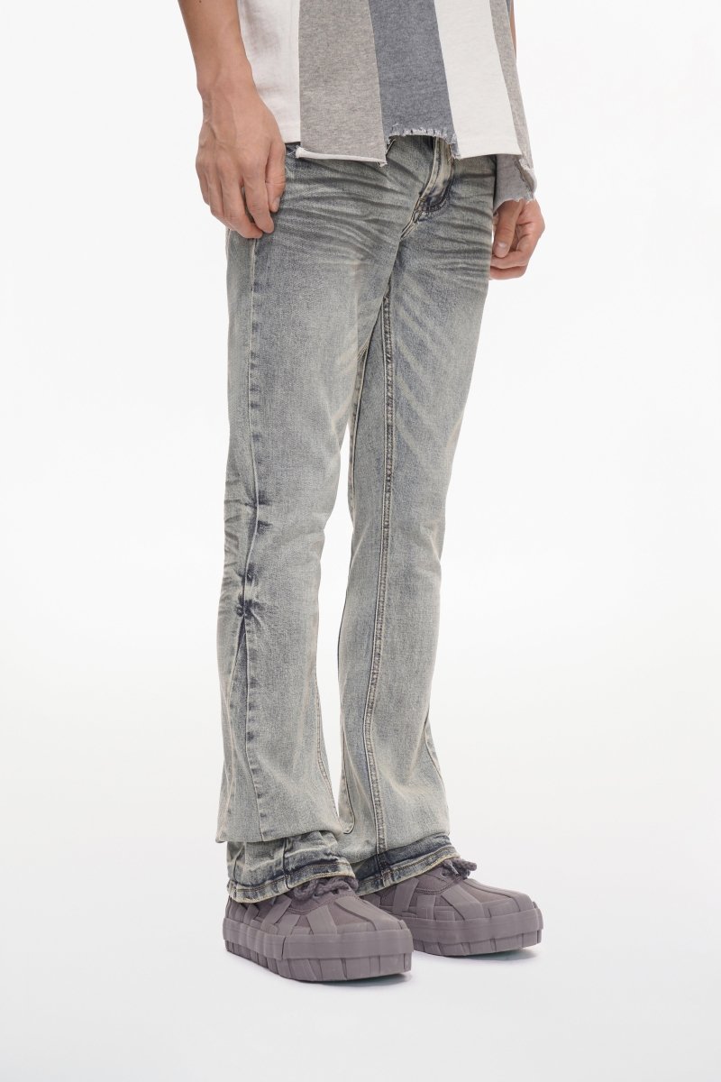 Fax Stacked Flare Jean Light Blue Washed - Valabasas