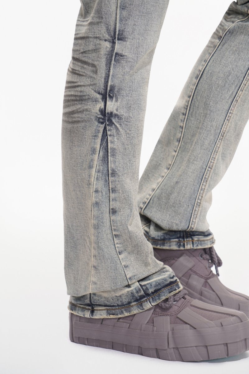 Fax Stacked Flare Jean Light Blue Washed - Valabasas