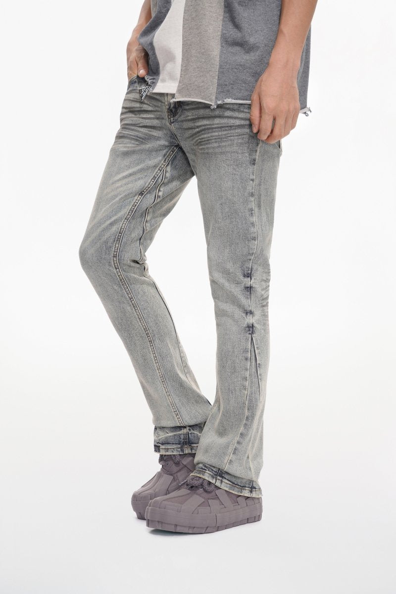 Fax Stacked Flare Jean Light Blue Washed - Valabasas