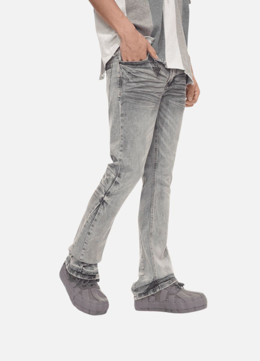 Fax Stacked Flare Jean Light Blue Washed - Valabasas