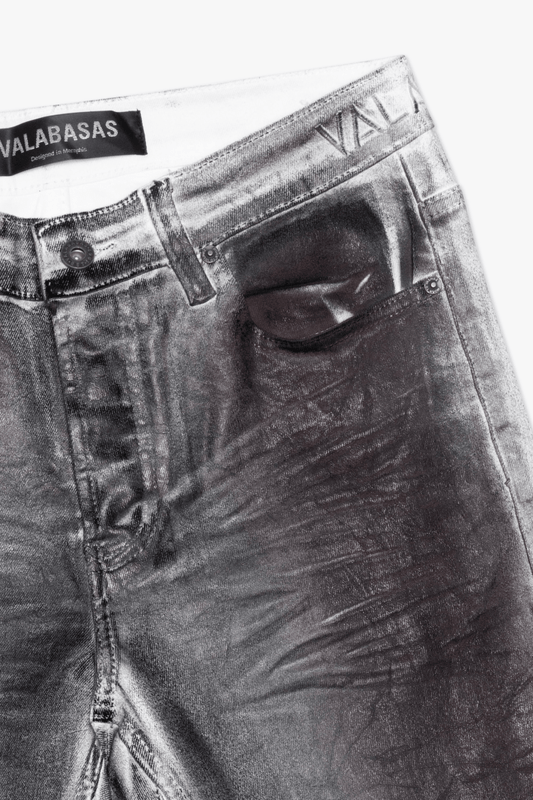 Fax Waxed Stacked Denim Red White Dirty waxed - Valabasas