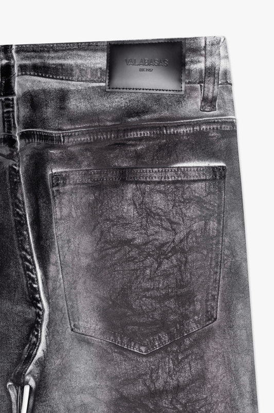 Fax Waxed Stacked Denim Red White Dirty waxed - Valabasas