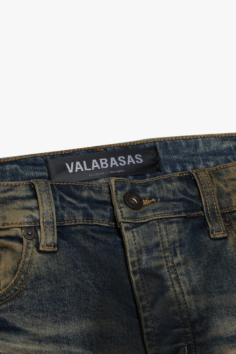 Fax Yellow Vtg Blue Wash Stacked - Valabasas