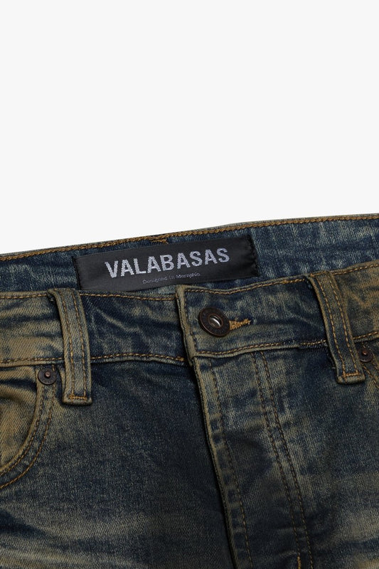 Fax Yellow Vtg Blue Wash Stacked - Valabasas