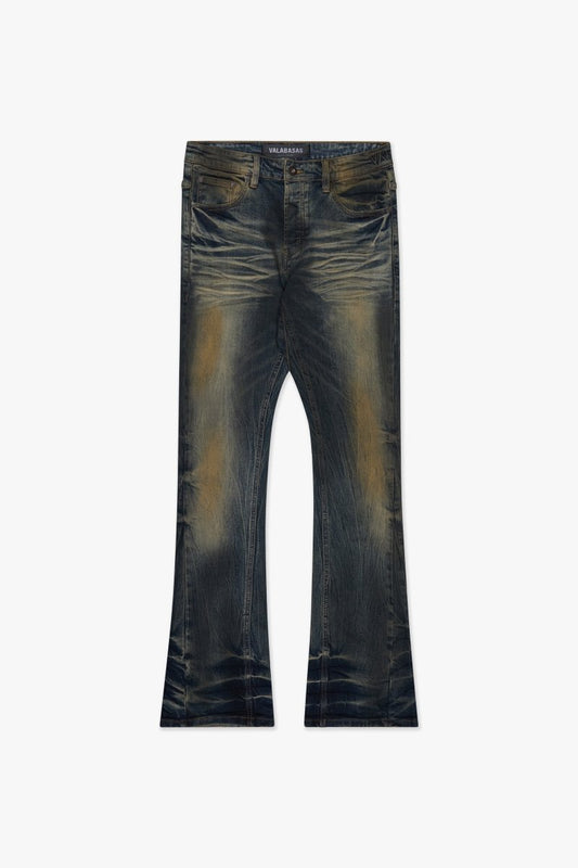 Fax Yellow Vtg Blue Wash Stacked - Valabasas