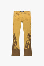 "FLAME" LIGHT BLUE STACKED FLARE JEAN