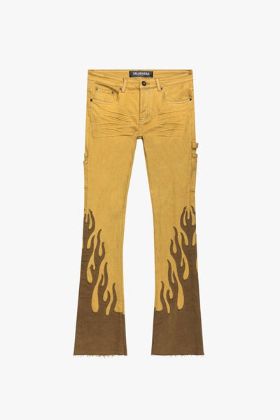 flame-stacked-flare-jean-khaki