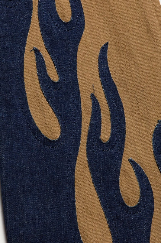 "FLARE" STACKED FLARE JEAN BROWN BLACK - Valabasas