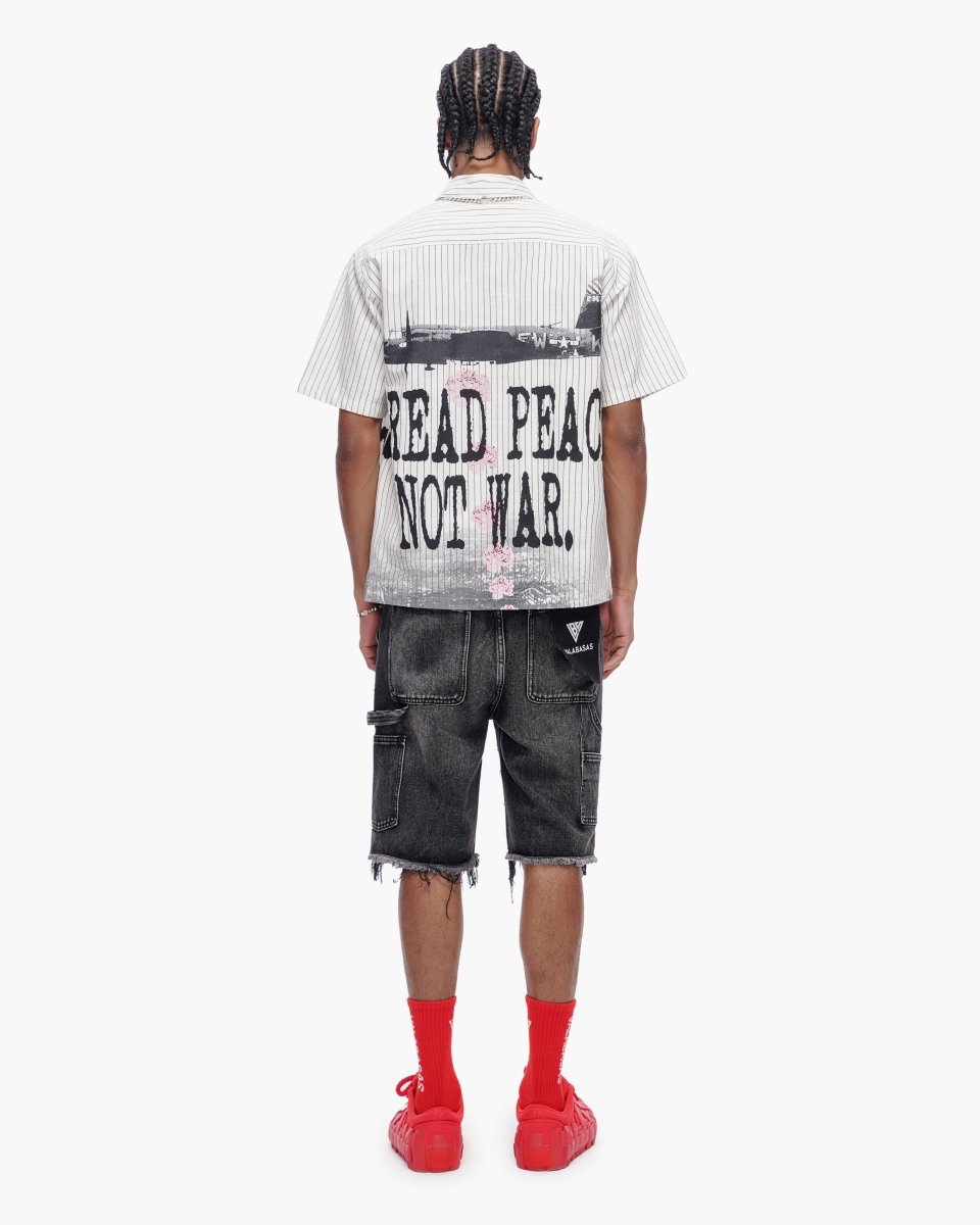 Flower Bomb Pin - Striped Button Down White - Valabasas