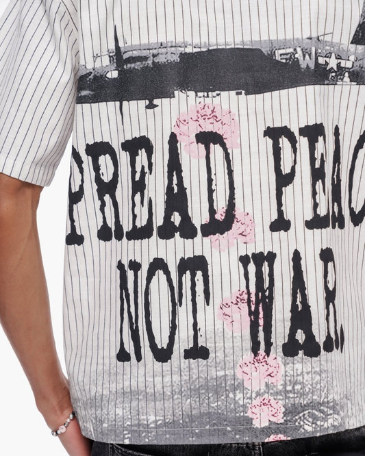 Flower Bomb Pin - Striped Button Down White - Valabasas