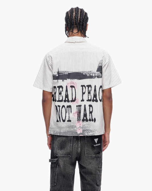 Flower Bomb Pin - Striped Button Down White - Valabasas