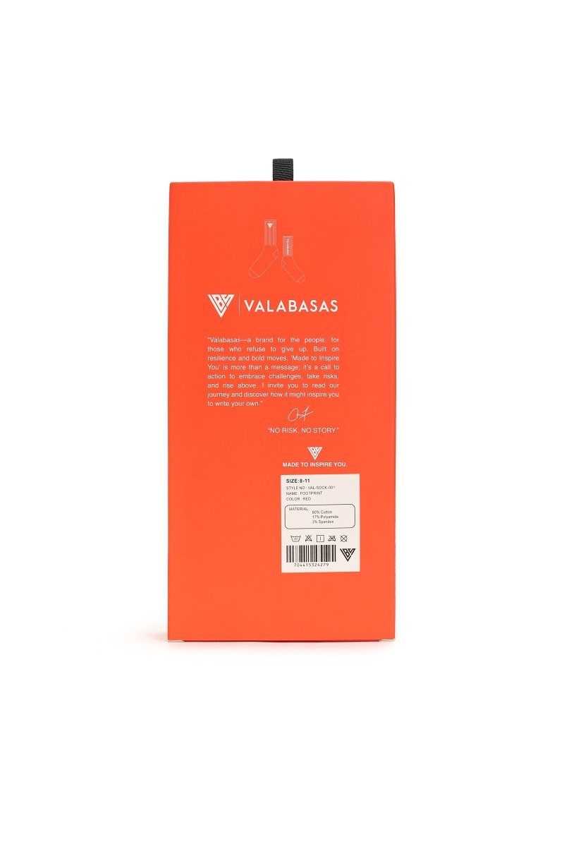 Footprint Socks Red - Valabasas