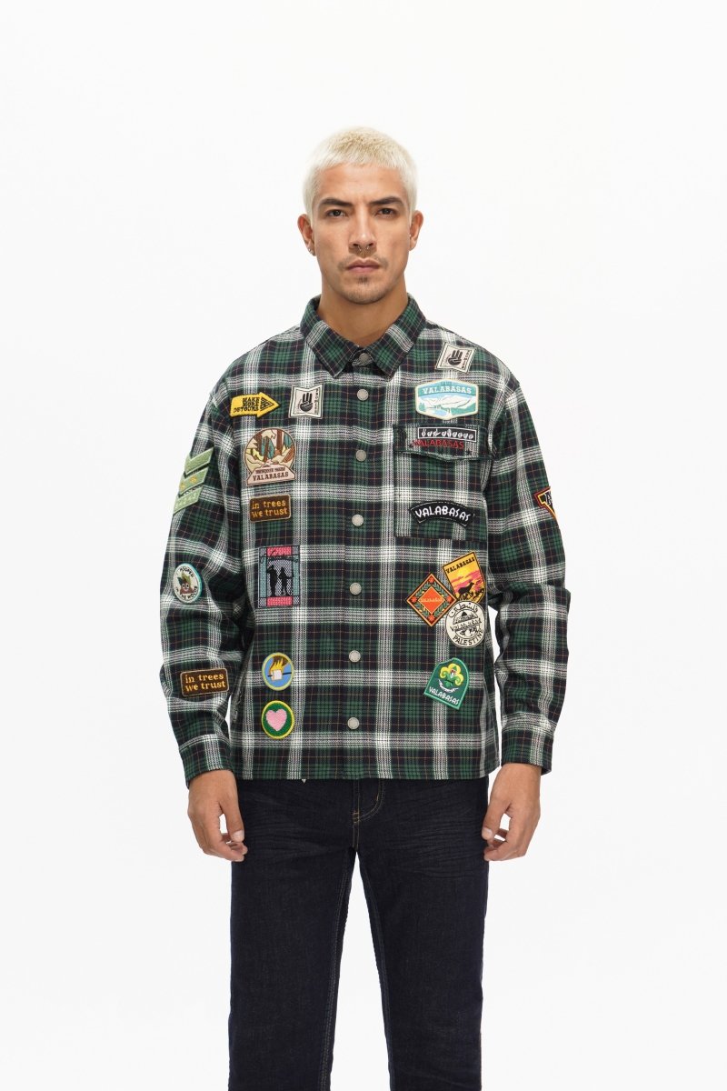 Forge Button Down Green/White/Black - Valabasas