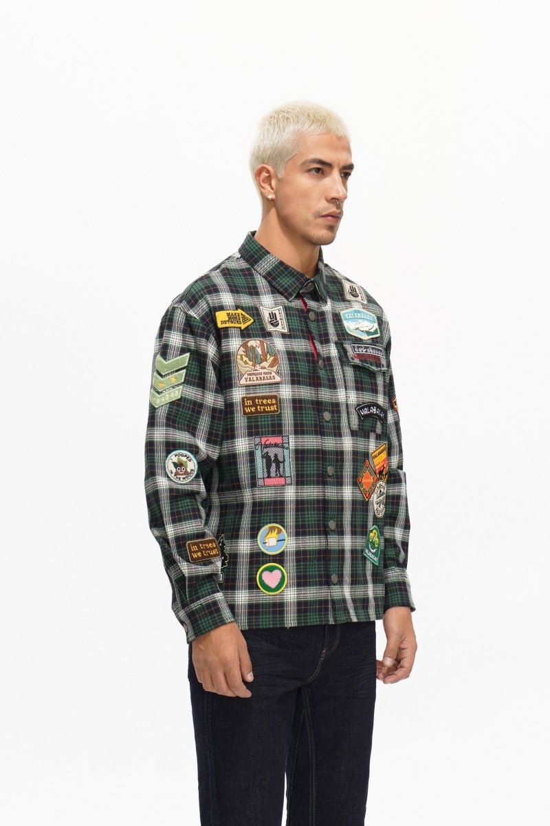 Forge Button Down Green/White/Black - Valabasas