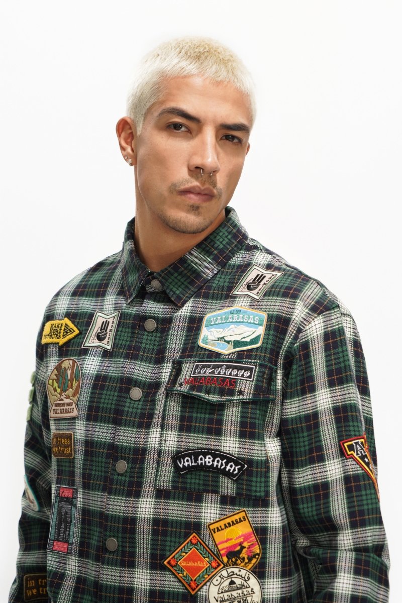 Forge Button Down Green/White/Black - Valabasas