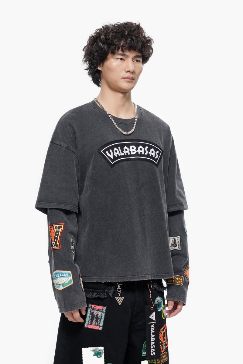 Forge Washed Black Longsleeve Tee - Valabasas