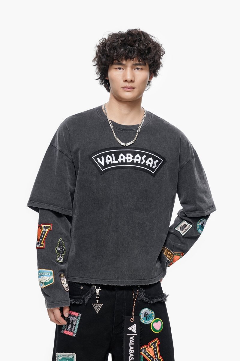 Forge Washed Black Longsleeve Tee - Valabasas