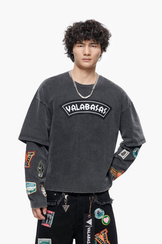 Forge Washed Black Longsleeve Tee - Valabasas