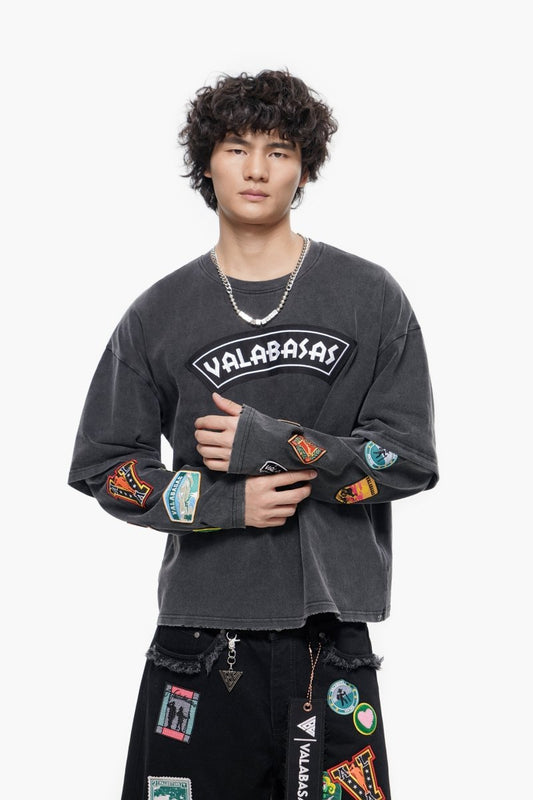 Forge Washed Black Longsleeve Tee - Valabasas