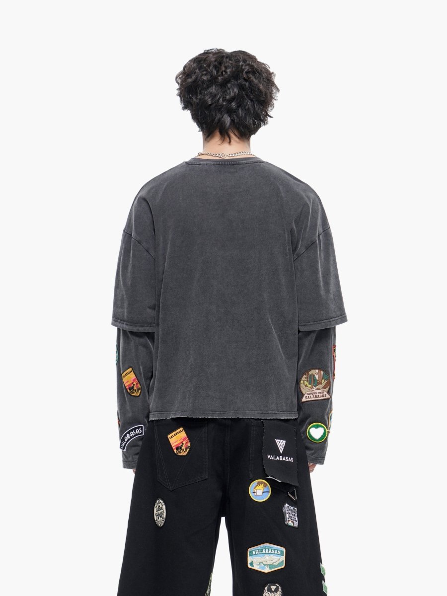 Forge Washed Black Longsleeve Tee - Valabasas