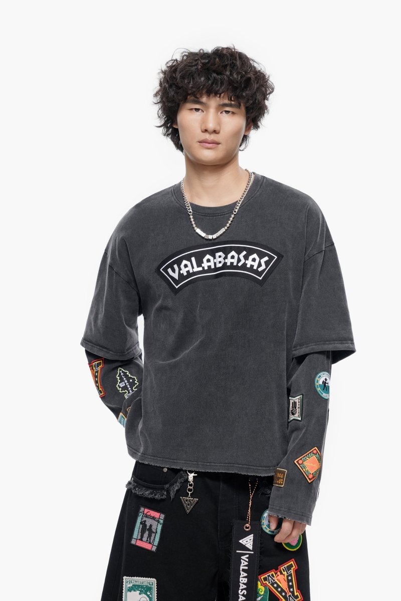 Forge Washed Black Longsleeve Tee - Valabasas