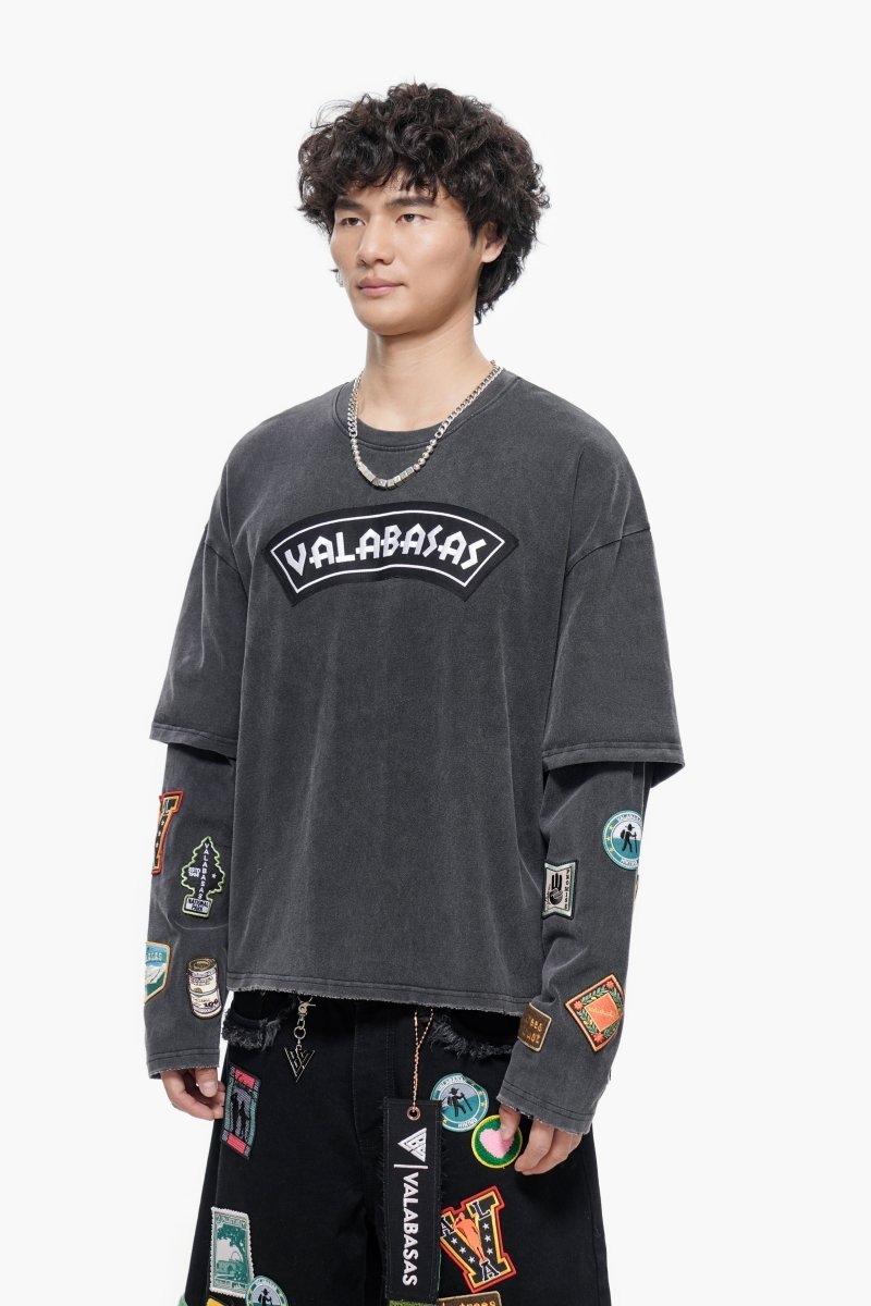 Forge Washed Black Longsleeve Tee - Valabasas