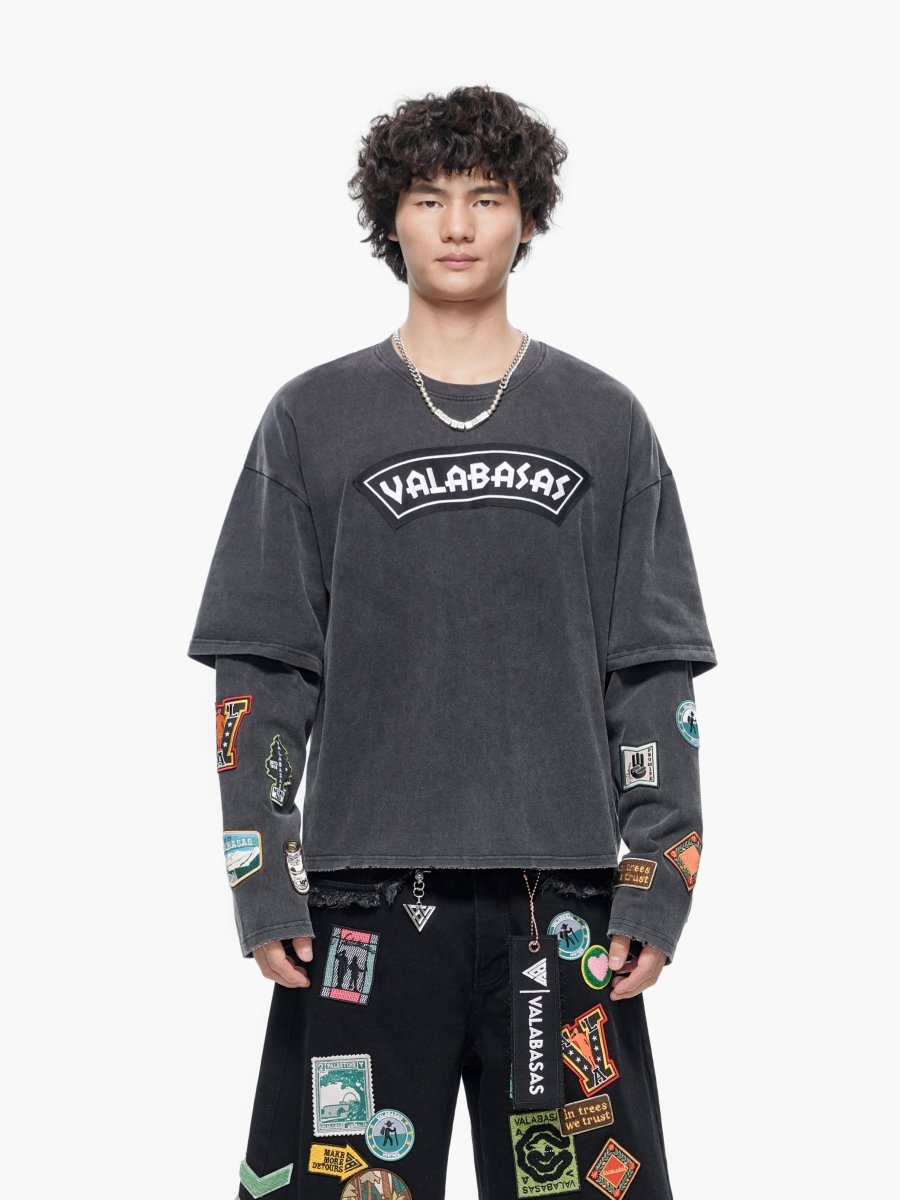 Forge Washed Black Longsleeve Tee - Valabasas