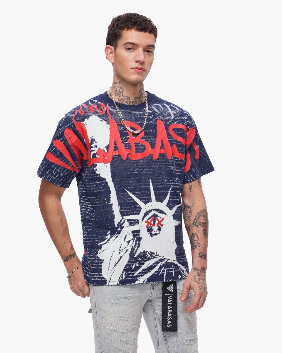 Freedom Tee Navy Blue - Valabasas