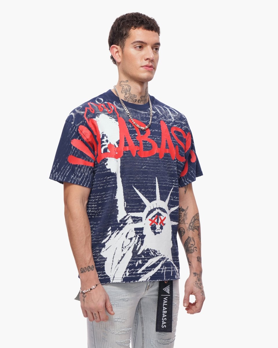 Freedom Tee Navy Blue - Valabasas