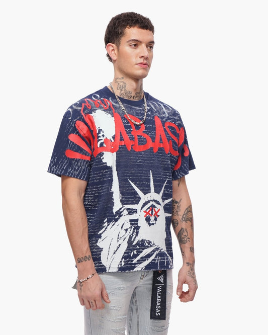 Freedom Tee Navy Blue - Valabasas