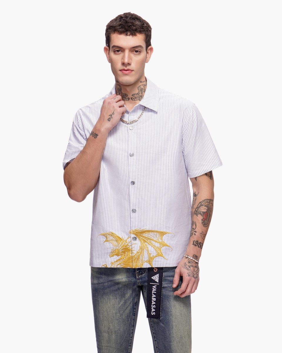 Fugazi Button Down Navy / White - Valabasas