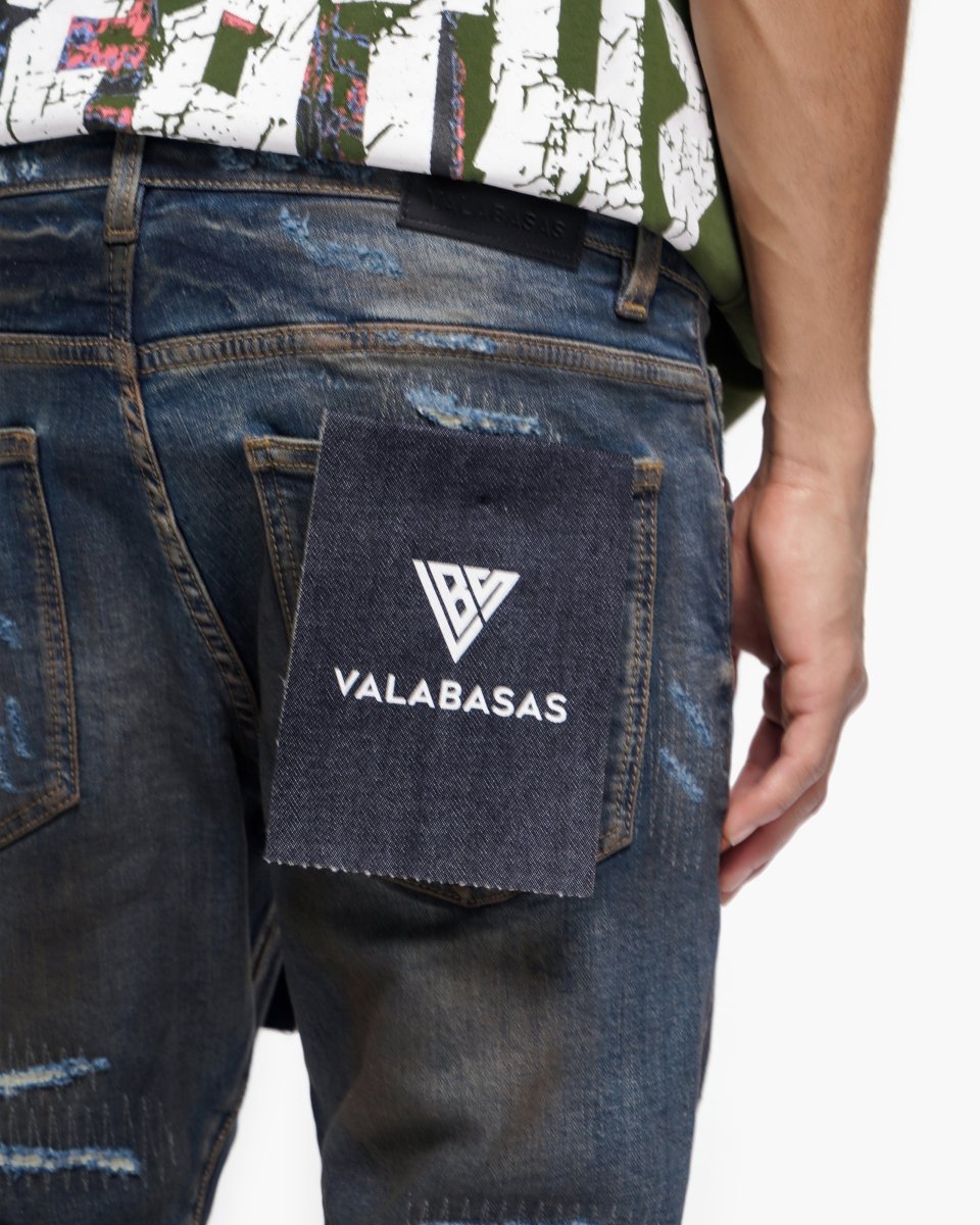 Fugitive Stacked Dirty Blue Jeans - Valabasas