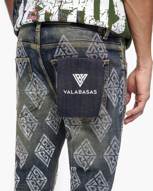 Gather Skinny Dark Blue Wash Jeans - Valabasas