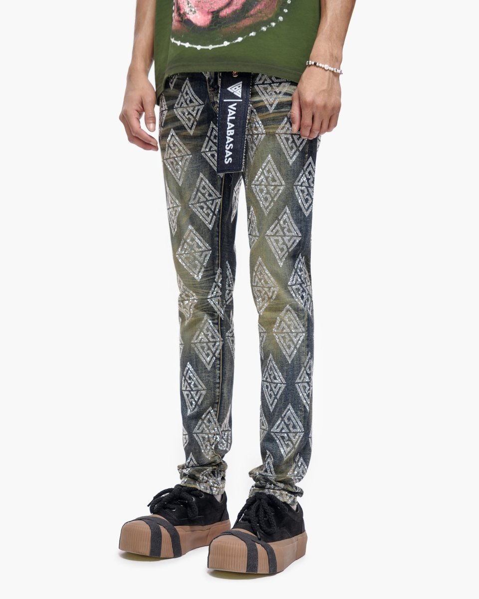 Gather Skinny Dark Blue Wash Jeans - Valabasas